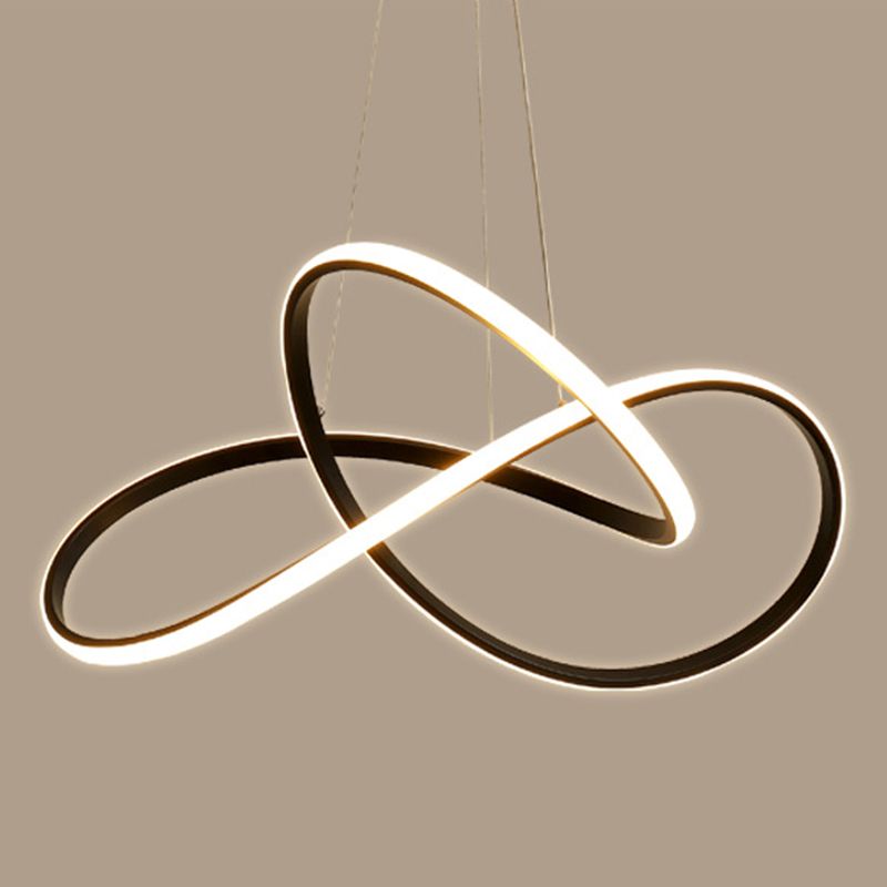 Acrílico espiral colgante lámpara de lámpara de estilo simple led lacera negra lámpara colgante