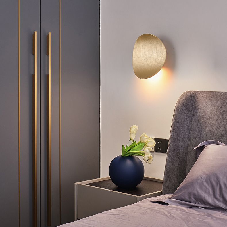 Lámpara de pared circular de aluminio de pared de pared LED minimalista moderna para espacios interiores