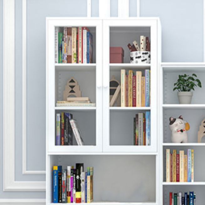 Closed Metal Bookshelf Modern Home Living Room Rectangular Bookcase