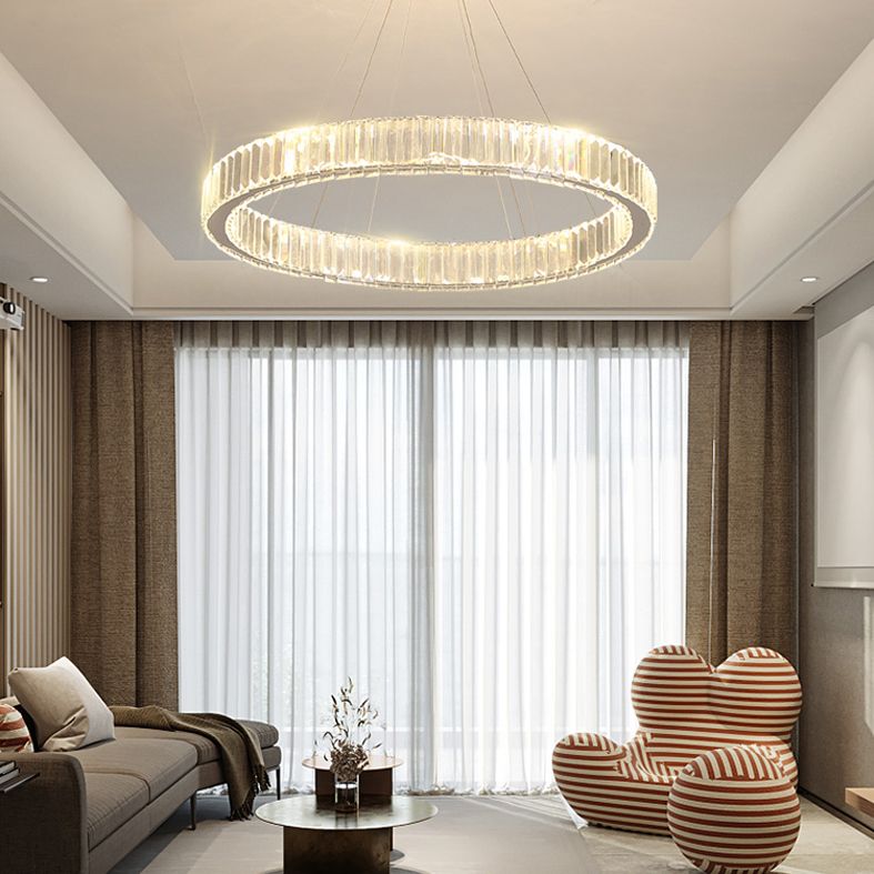 K9 Crystal Hanging Lights Minimalism Chandelier Lighting Fixtures for Living Room