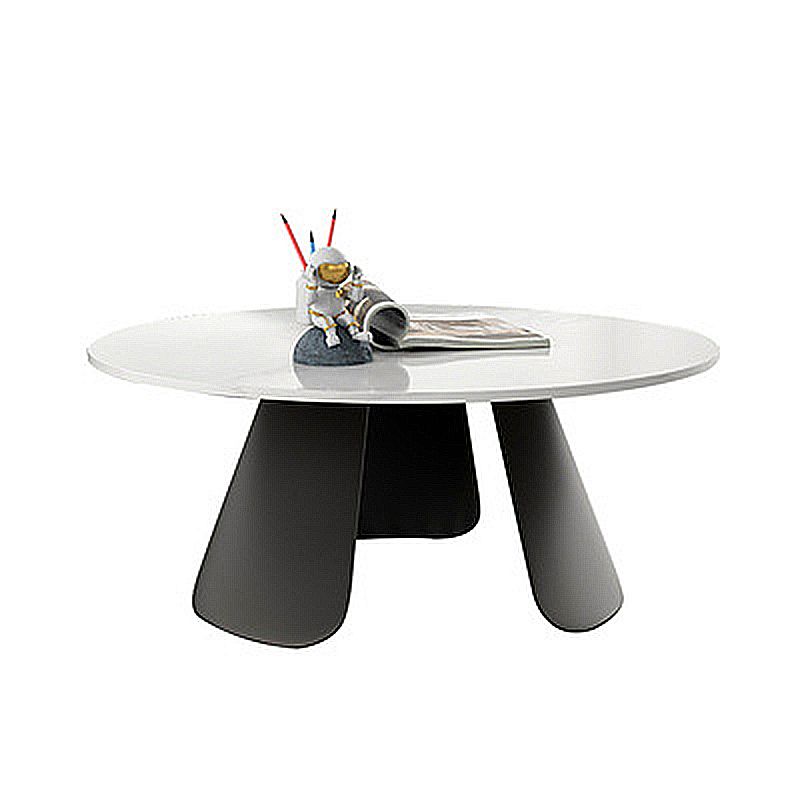 3 Legs Base Cocktail Table Rock Plate Table Round Coffee Table with Metal Base