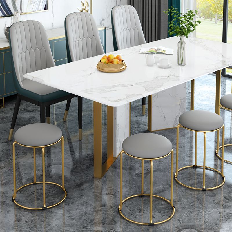 Standard Glam Velvet Ottoman Round Mildew Resistant Plain Ottoman