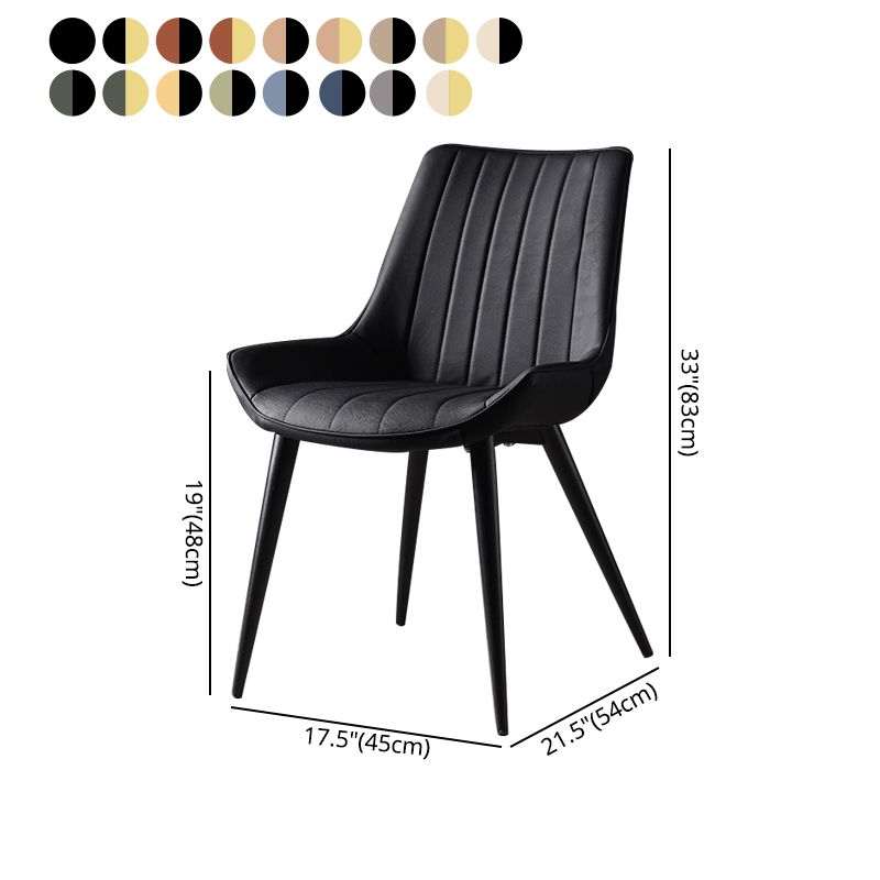 Metal Scandinavian Style Dining Chair Dining Room Armless Parsons Chair