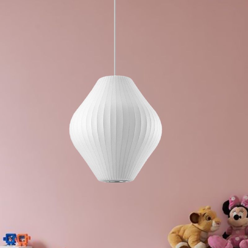 1 lampadina a sospensione con soffitto con tessuto di pera tonalità bianca contemporanea luce sospesa, 12,5 "/17" w