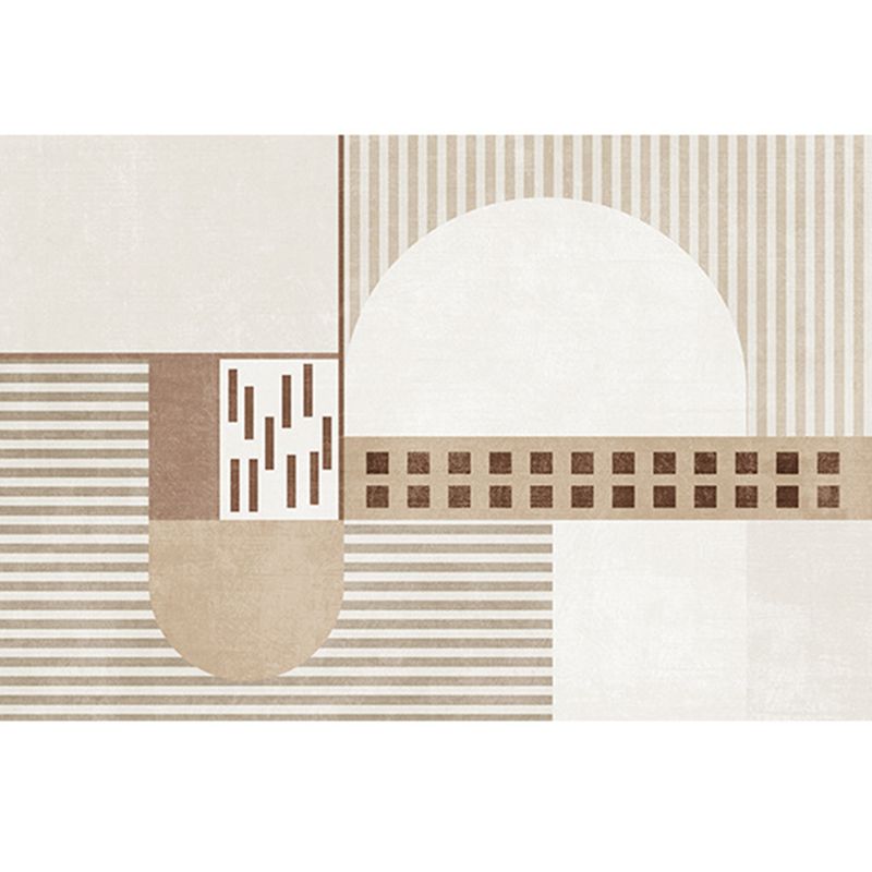 Minimalist Area Rug Simple Living Room Carpet Polyester Rug with Non-Slip Backing