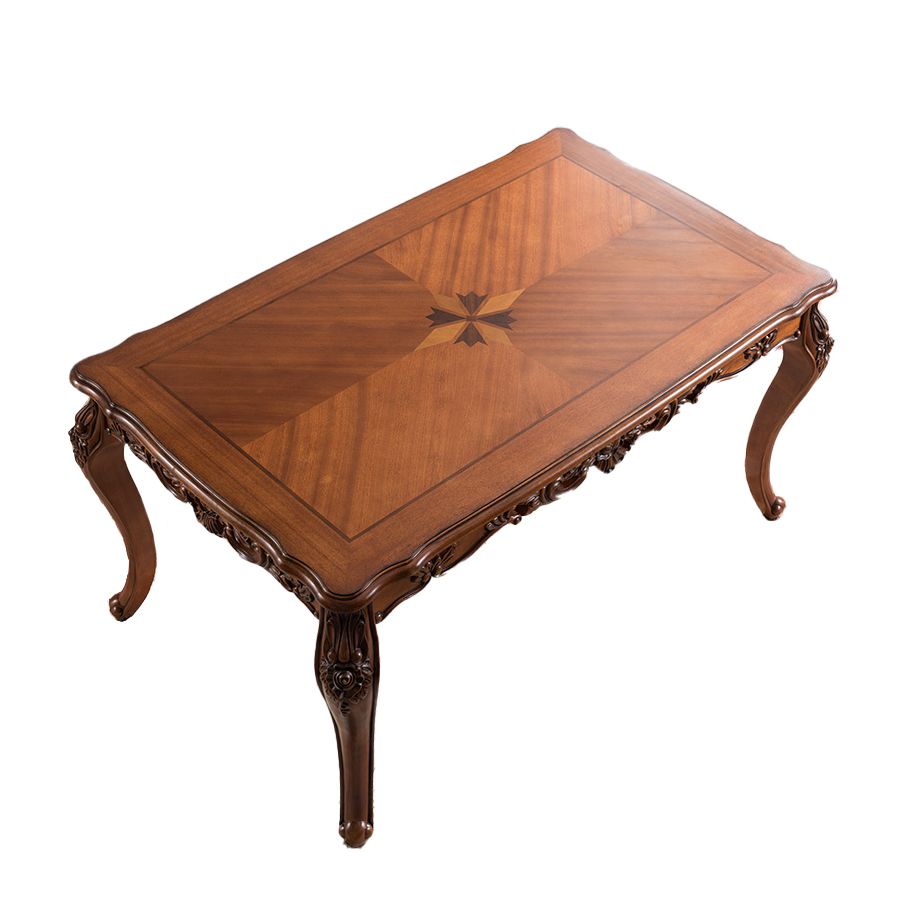 Medieval Modern Rubber Wood Dining Table for Restaurant Rectangle Table with 4 Legs