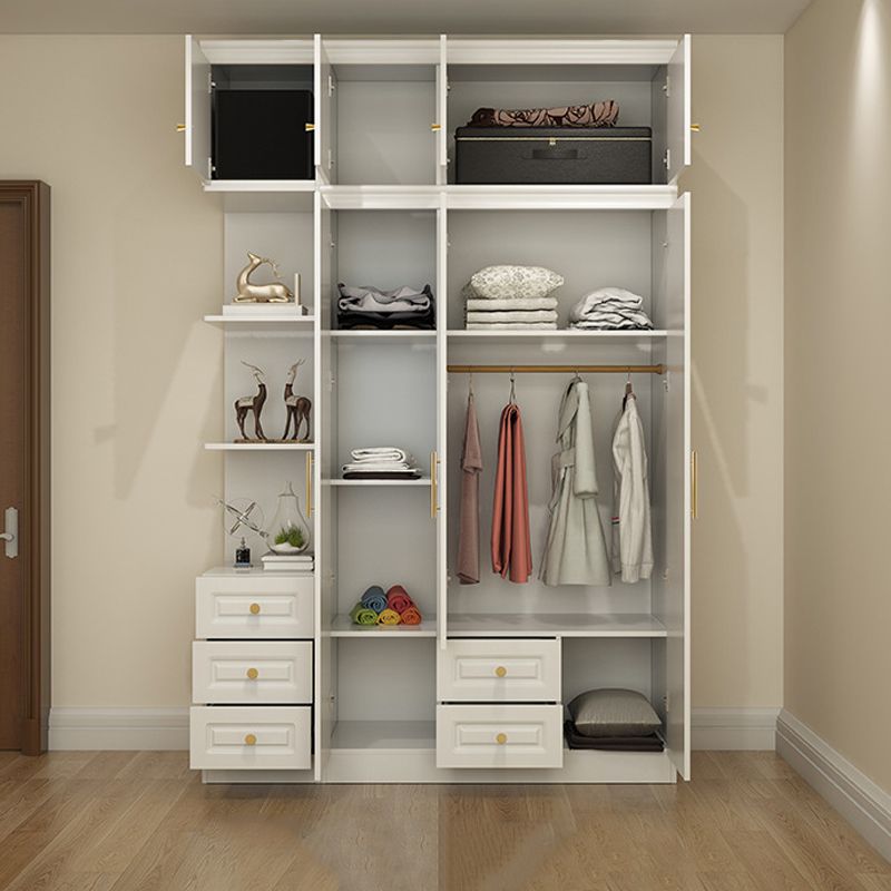 Modern Style Wooden Wardrobe White Colour Soft Close Drawer Wardrobe Closet