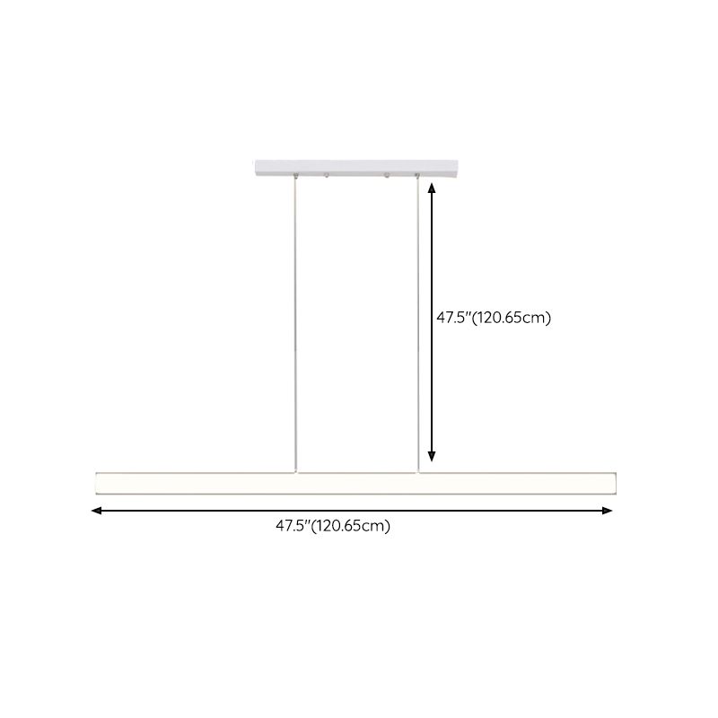 LED Island Lamp Modern Simple Island Hanging Lamp with Plastic Shade for Dining Room