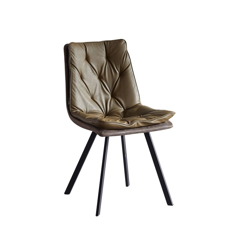 Industrial Indoor Faux Leather Upholstered Armless Parsons Dining Chair