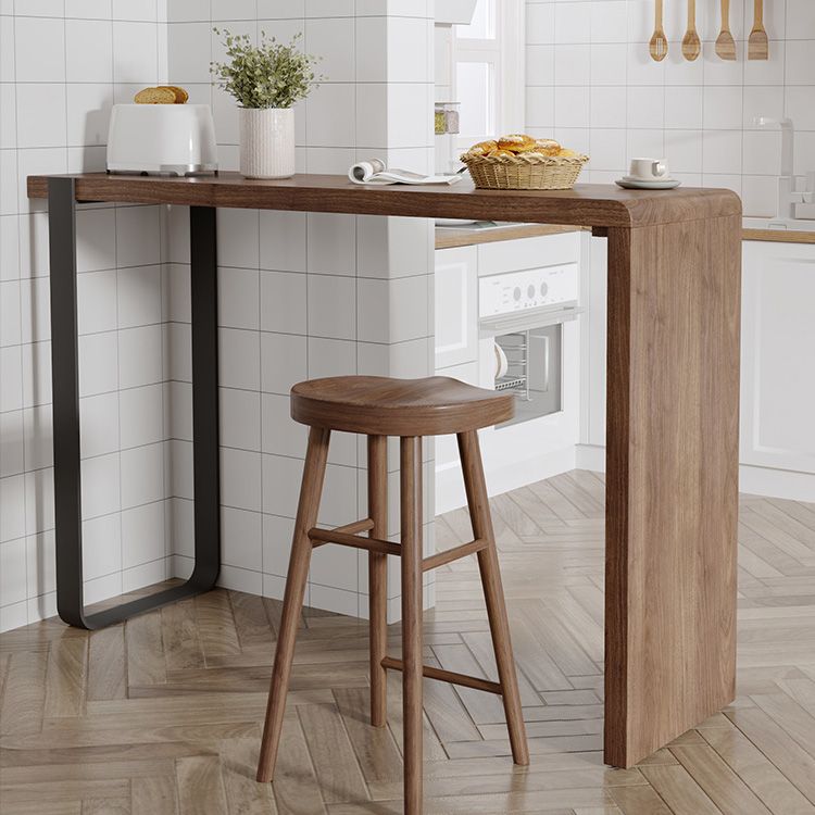 Indoor Contemporary Bar Dining Table Rectangle Wood Counter Table