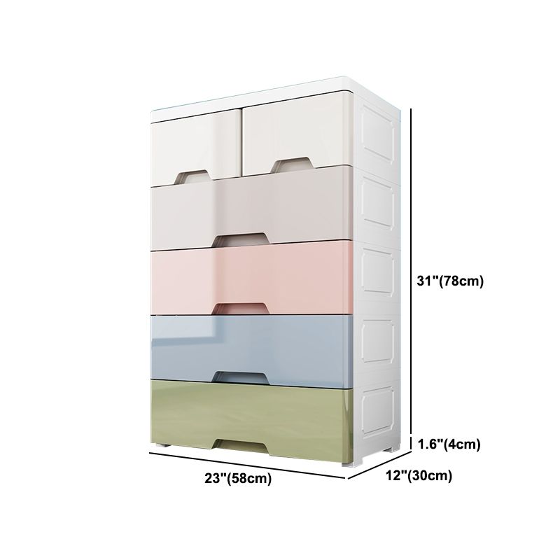 Modern Plastic Storage Cabinet with Drawer Non-Hanging Wardrobe Armoire