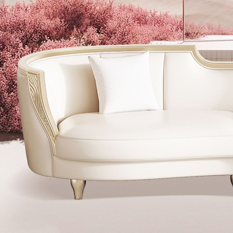 Scandinavian Living Room Sofa Genuine Leather Tuxedo Arm Seating
