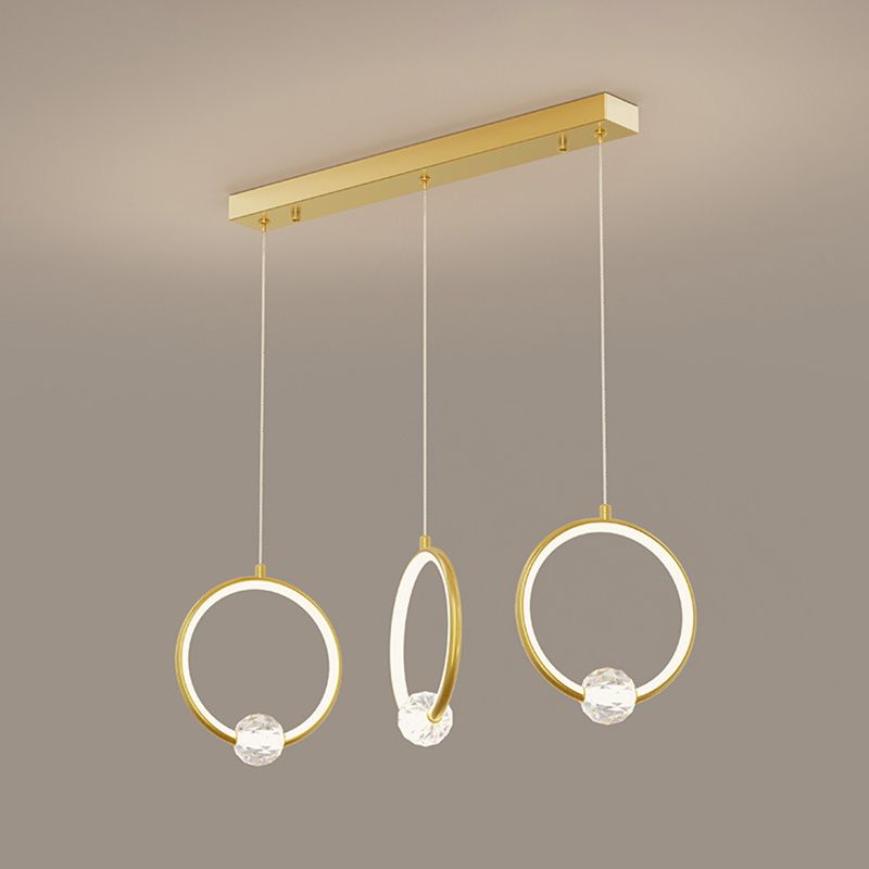 Ring-Shaped Hanging Pendant Light Modern Metal LED Indoor Suspended Lighting Fixture