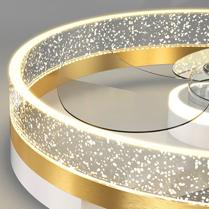 Metal Round Shape Ceiling Fan Modern Style Multi Lights Ceiling Fans Fixtures