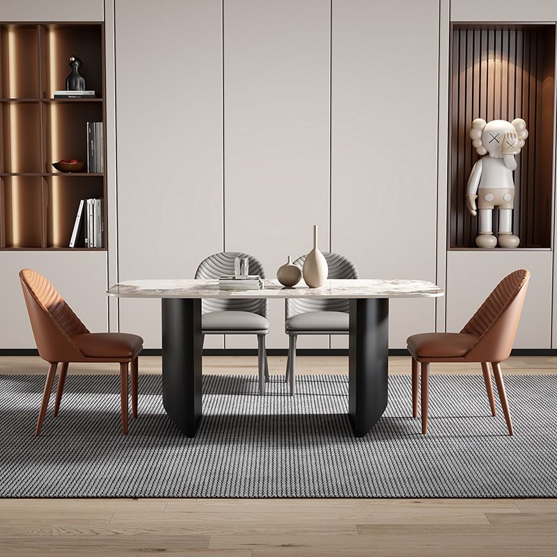 Silla de comedor de metal de estilo moderno, silla auxiliar sin brazos para cocina (juego de 2)