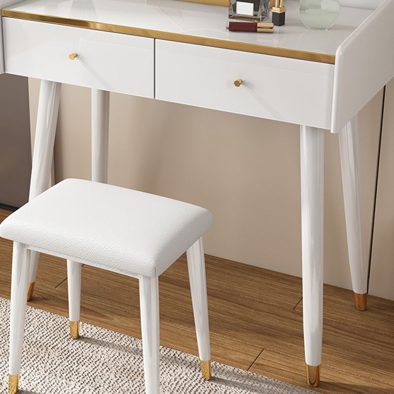 31.5" W Makeup Vanity Table Set in White with 2 Storage Drawers