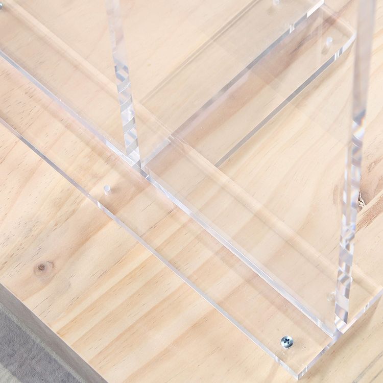 Modern Bar Table in Acrylic and Wood Double Pedestal Bar Height Table for Living Room