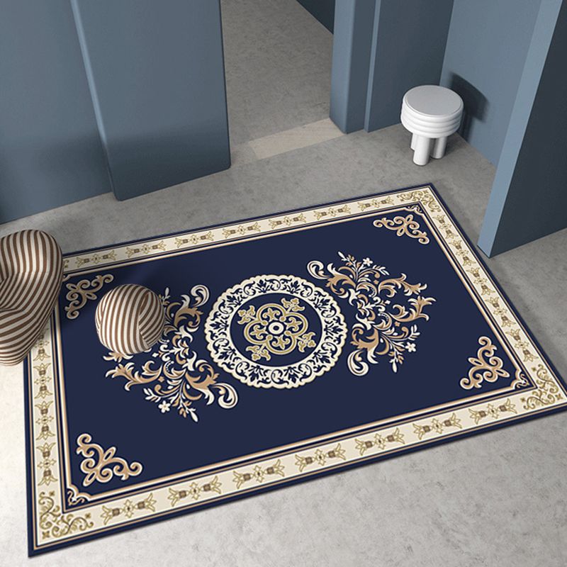 Wine Red 3D Printing Rug Polyester Modern Area Rug Stain Resistant Rug for Living Room