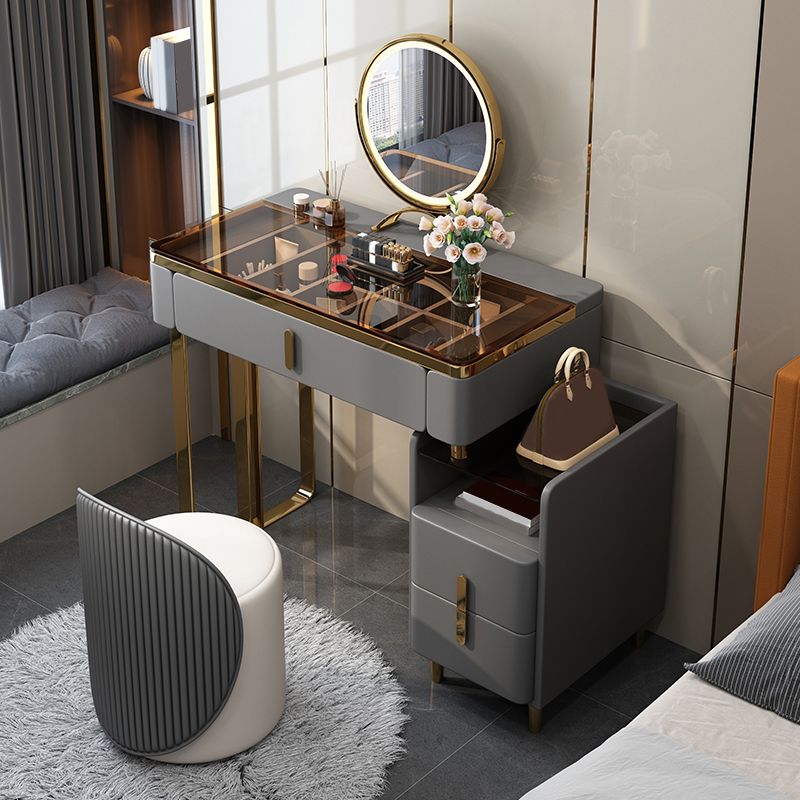 15.74" Wide Makeup Counter Solid Wood Frame Vanity Tables with Storage Drawers
