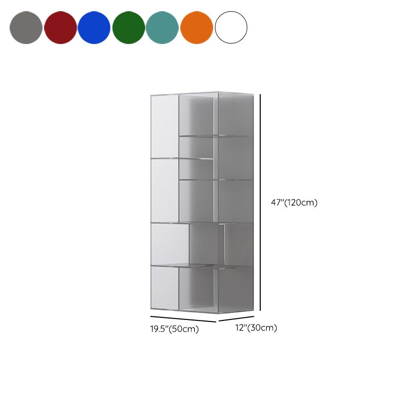 Standard Closed Back Bookshelf Modern Style Acrylic Bookcase