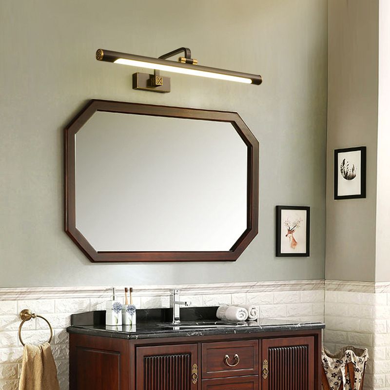 Metal Linear Shade Wall Sconce Modern Style 1 Light Mirror Wall Lighting Fixture