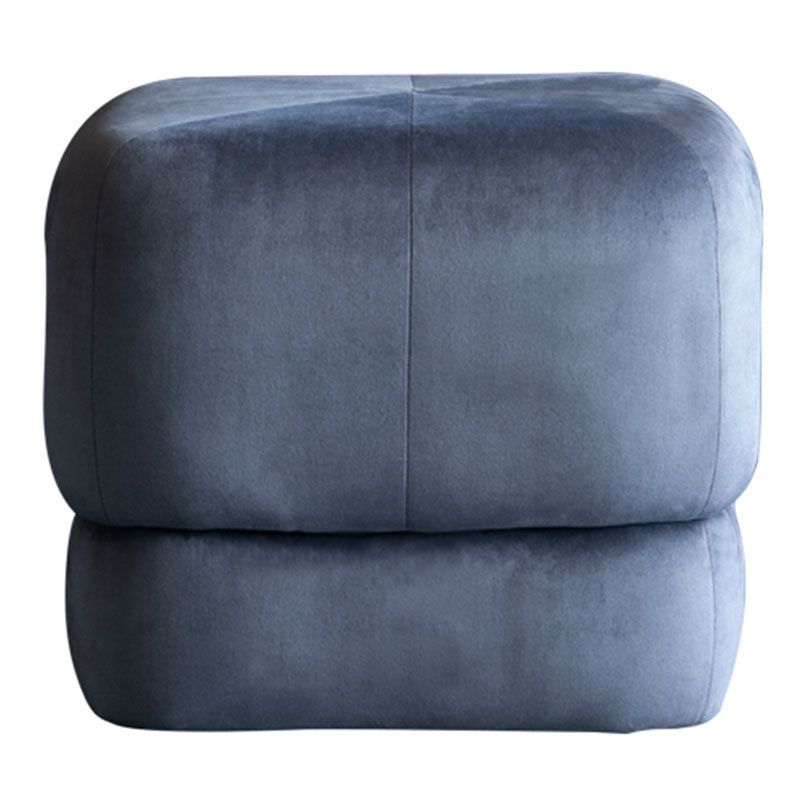 Contemporary Pouf Ottoman Velvet Upholstered Fade Resistant Solid Color Square Ottoman