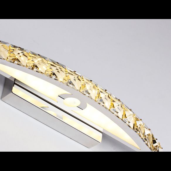 Fixage d'éclairage de vanité en cristal moderne Forme d'arc K9 CRISTAL BOOR Vanité Sconce