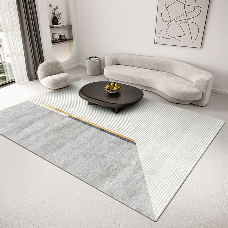 Geometric Pattern Rug Rectangle Shape Stain Resistant Shape Rug for Home Decor