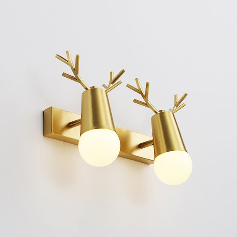 Metal Wall Lighting Modern Style Sconce Lamp in Gold for Bathroom