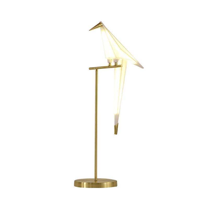 Designer Paper-Crane Acrilico Night Lamp Lamp LED LED Lighting With Gold Stipper per il letto