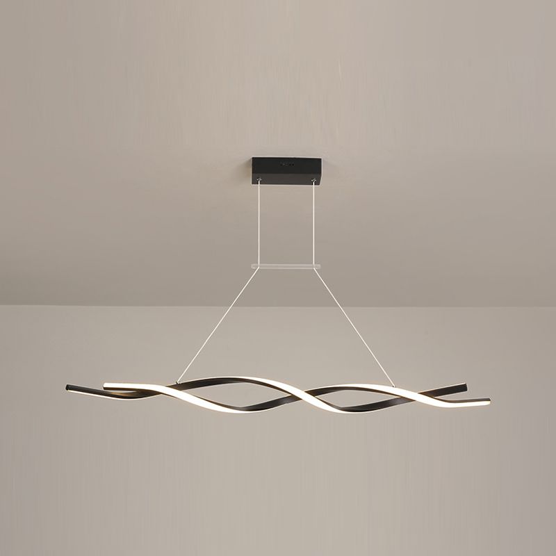 Lustre de l'île Curve Modern Island 2 têtes Restruction LED Pending Lighting