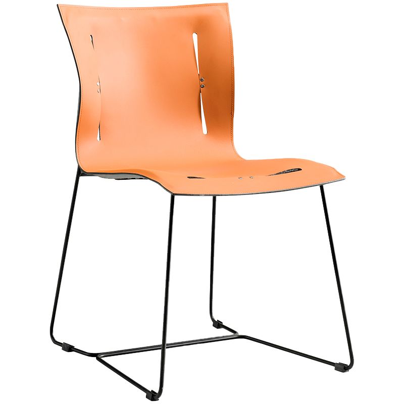 Metal Frame Dining Room Chair Indoor Faux Leather Dining Chair