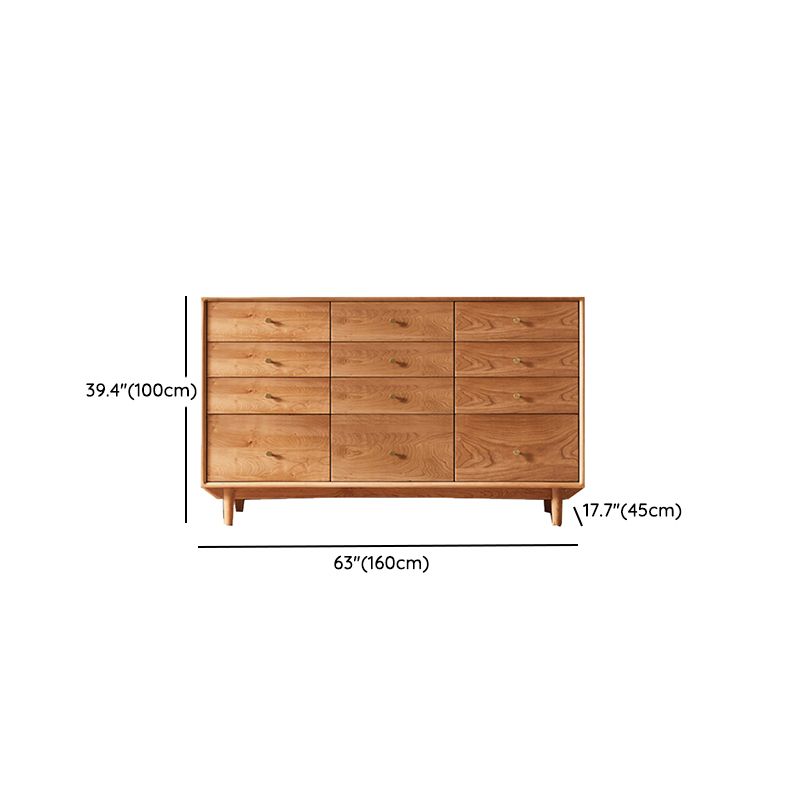 Traditional Horizontal Double Dresser Wood Storage Dresser with Drawers for Home
