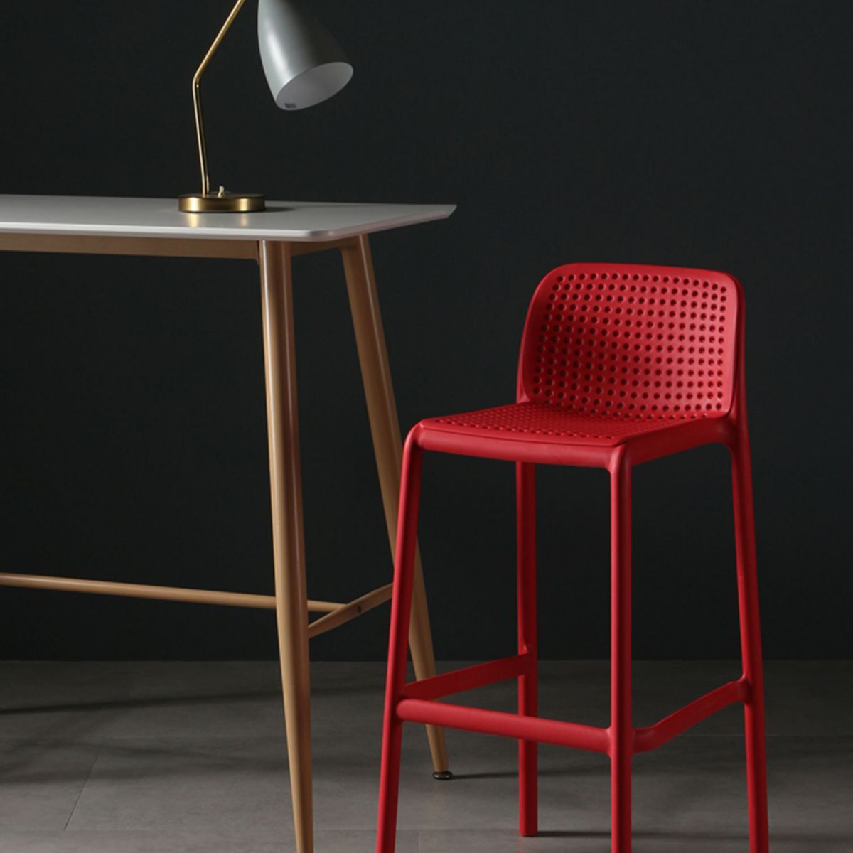 Contemporary Bristol Stackable Stool Matte Finish Plastic Barstool