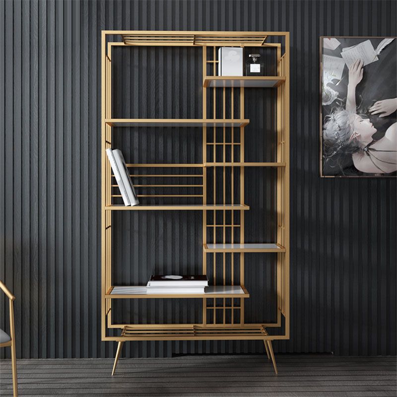 Open Shelf Bookcase Modern Metal Bookshelf for Dining Room 70.9" H X 11.8" W