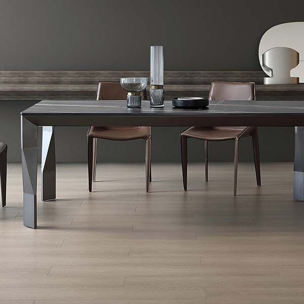 Industrial Dining Table Sintered Stone Rectangle Dining Table for Kitchen