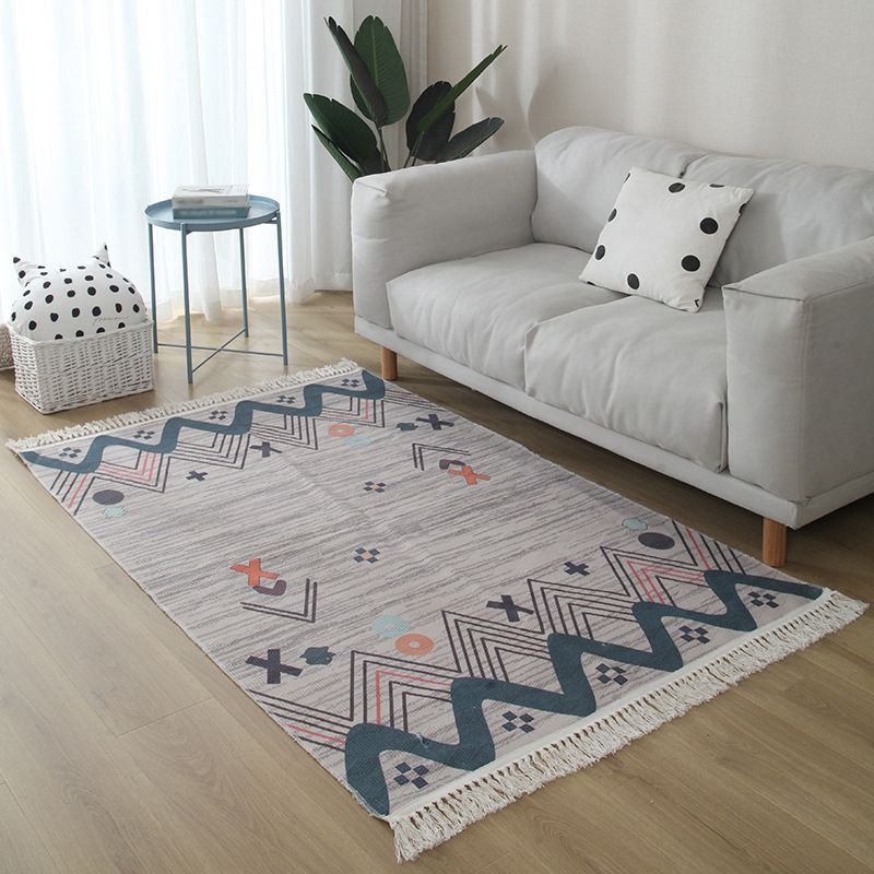 Vintage Ameicana Muster Teppich Funky Baumwollmischung Teppich Teppich für Wohnzimmer