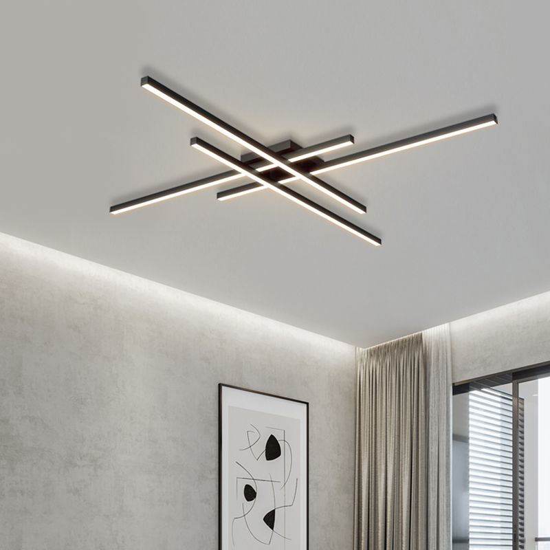Linear Modern Flush Mount LED Metal Ceiling Mounted Light for Living Room