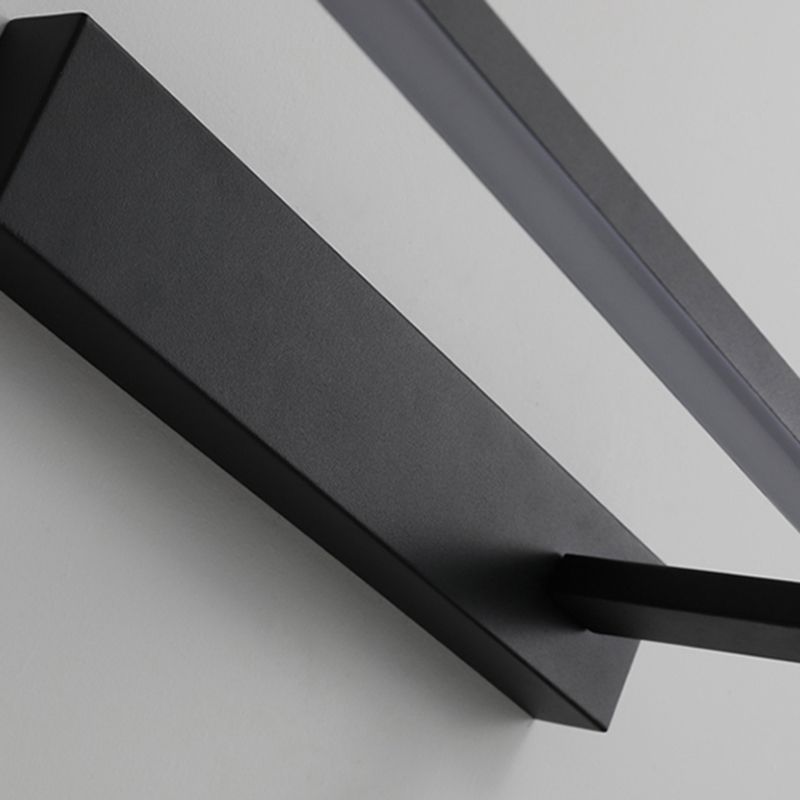 Metal Linear Shade Wall Lighting Modern Style Mirror 1 Light Wall Mounted Light Fixture
