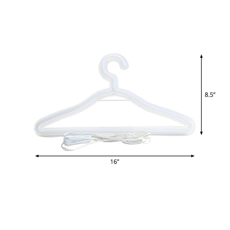 Coat Hanger Bedroom Nightstand Light Plastic USB LED Minimal Wall Hanging Night Lamp in White