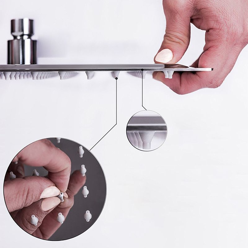 Contemporary Shower Combo Dual Shower Head Ceiling Mounted Square Shower Head