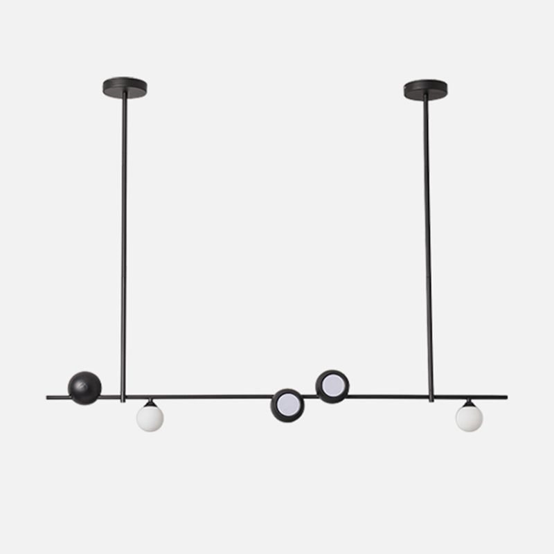 Glass Shade Hanging Island Lights Industrial Globe Shape Island Lighting Ideas