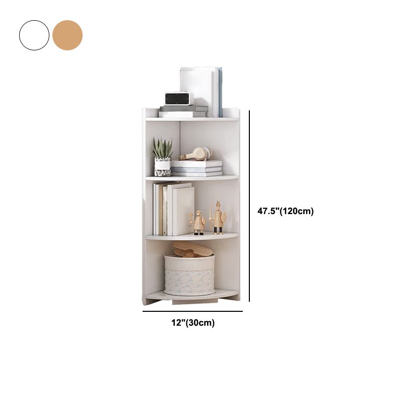 Corner Wood Accent Chest with Shelves Contemporary Side Cabinet