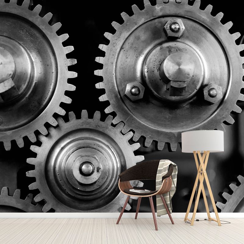 Horizontal Photography Metal Gear Mural Decorative Wallpaper Wall Murals