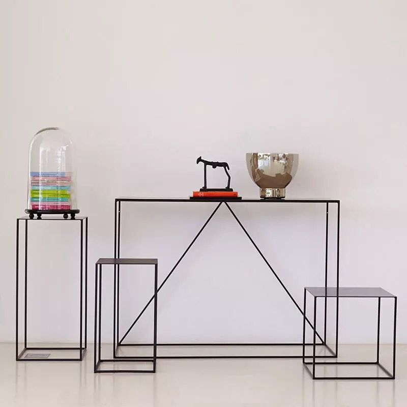 Contemporary Square Iron Side Table Simple Frame Sofa Side Table