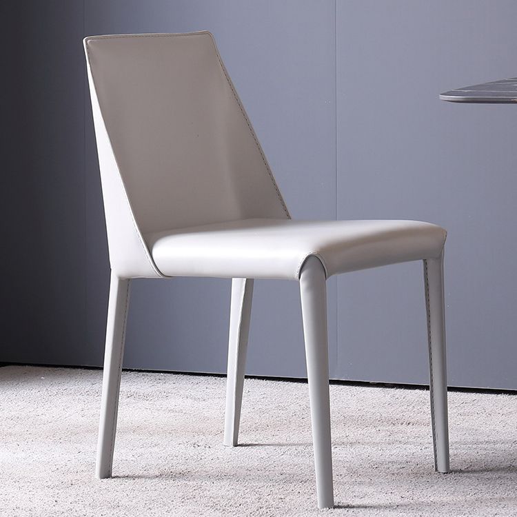 Faux Leather Armless Dining Chairs Modern Home Dining Side Chair