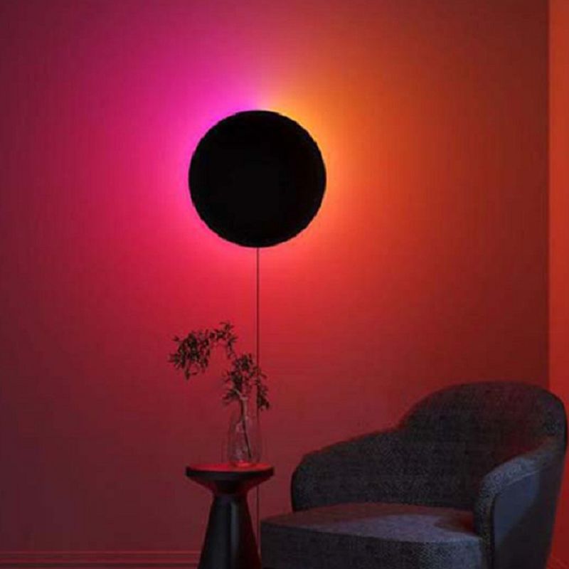 Modern Style Circle Wall Light Sconces Metal 1 Light Wall Mounted Light
