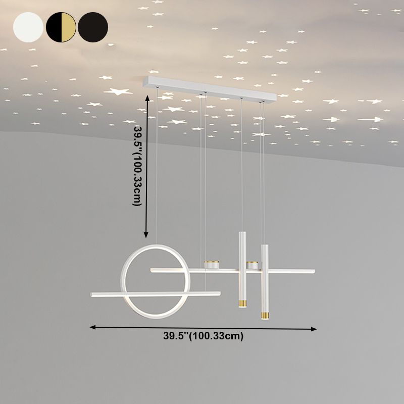 7 luces de isla geométrica ligera Candelera de isla de metal contemporánea