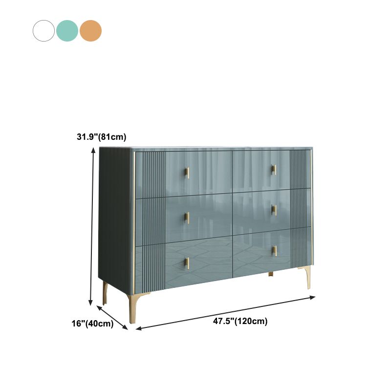 Modern Slate Storage Chest Glam Style Double Dresser with 6 / 8 Drawers