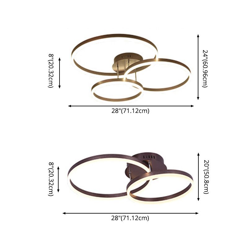 Nordic Slender Circle Flush Mount Ceiling Light Fixtures for Living Room Bedroom